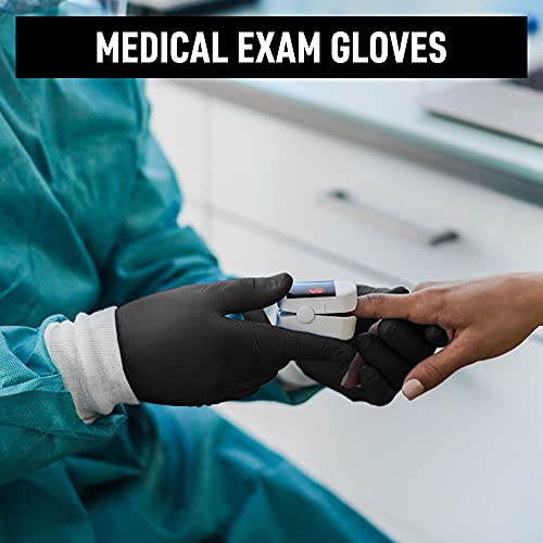 Synthetic Nitrile Black Disposable Gloves Large -100 PK No Latex Medical Gloves