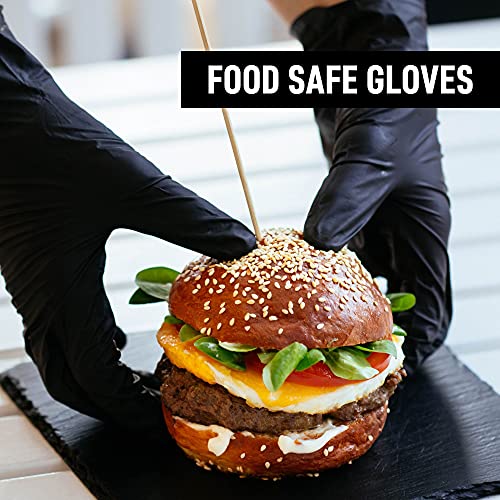 Synthetic Nitrile Black Disposable Gloves Large -100 PK No Latex Medical Gloves