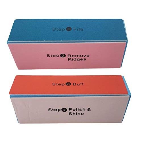 4 Way Nail Buffer Block 4 Steps Sanding Polisher Washable Files Nails Art Ped...