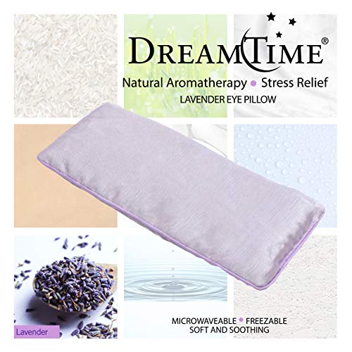 DreamTime Eye Pillow with Lavender Aromatherapy, Natural Herbal Mask, Purple ...