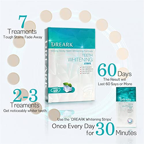 DREARK Teeth Whitening Strips, 7 Treatments White Strips Kit for Sensitive Te...