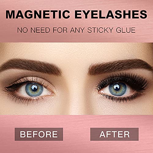 DREWALA Magnetic Eyelashes with Eyeliner Kit, 5 Pairs Fake Eyelashes 3D Natur...