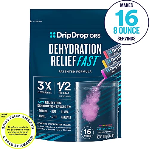 DripDrop ORS - Electrolyte Powder For Dehydration Relief Fast - For Workout, ...