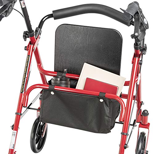 Drive Medical 10257RD-1 Four Wheel Rollator with Fold Up Removable Back Suppo...