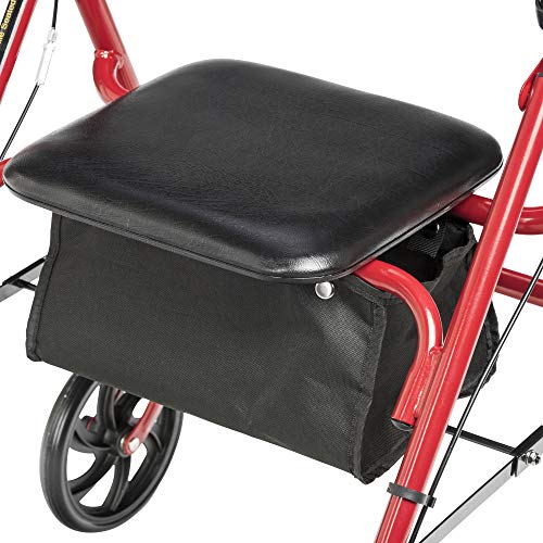 Drive Medical 10257RD-1 Four Wheel Rollator with Fold Up Removable Back Suppo...
