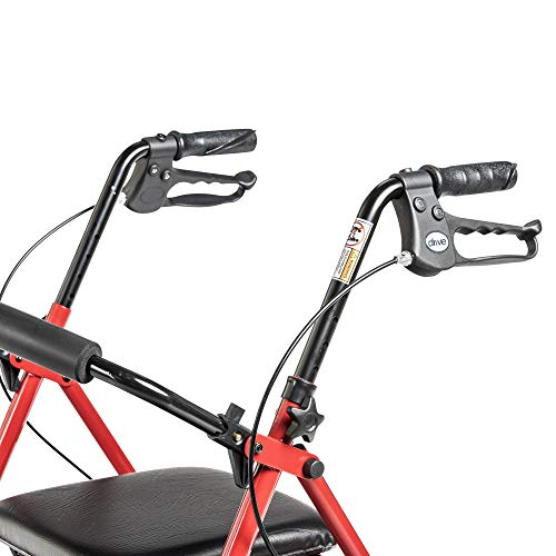 Drive Medical 10257RD-1 Four Wheel Rollator with Fold Up Removable Back Suppo...