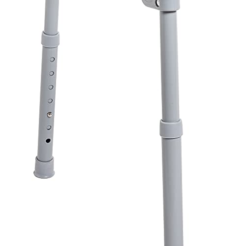 Drive Medical 11148-1 Steel Bedside Commode Chair, Grey