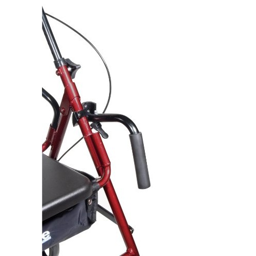 Drive Medical 795BU Duet Folding Transport Wheelchair and Rollator Walker, Bu...