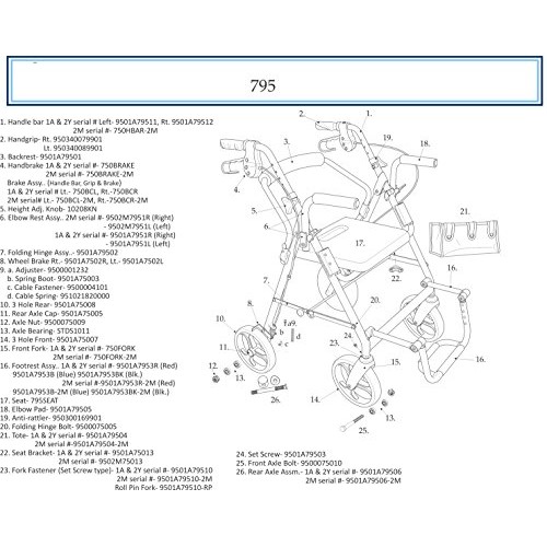 Drive Medical 795BU Duet Folding Transport Wheelchair and Rollator Walker, Bu...