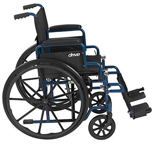 Drive Medical Blue Streak Ultra-Lightweight Wheelchair With Flip-Backs Arms &...