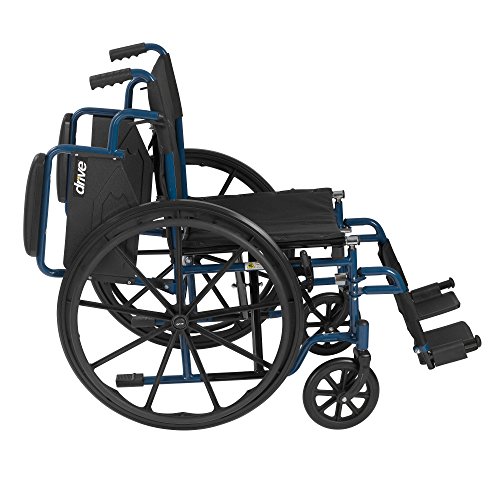 Drive Medical Blue Streak Ultra-Lightweight Wheelchair With Flip-Backs Arms &...