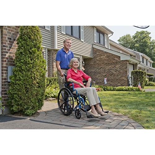 Drive Medical Blue Streak Ultra-Lightweight Wheelchair With Flip-Backs Arms &...