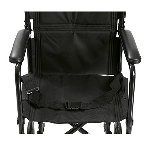 Drive Medical Deluxe Lightweight Aluminum Transport Wheelchair, Black, 17"