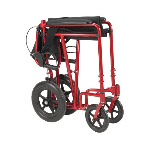 Drive Medical EXP19LTRD Lightweight Expedition Folding Transport Wheelchair w...
