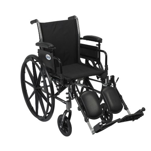 Drive Medical K316ADDA-ELR Cruiser III Folding Wheelchair, Black