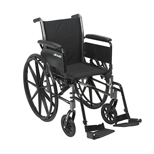 Drive Medical K316DFA-SF Cruiser III Lightweight Folding Wheelchair with Flip...