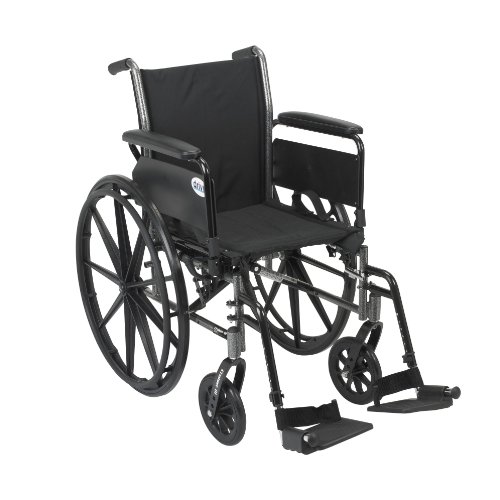 Drive Medical K318DFA-SF Cruiser III Lightweight Folding Wheelchair with Flip...