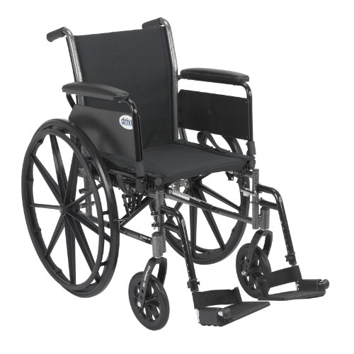Drive Medical K318DFA-SF Cruiser III Lightweight Folding Wheelchair with Flip...
