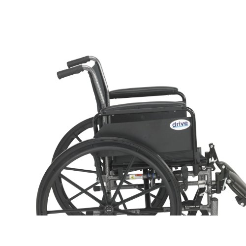 Drive Medical K320DFA-ELR Cruiser III Lightweight Folding Wheelchair with Fli...
