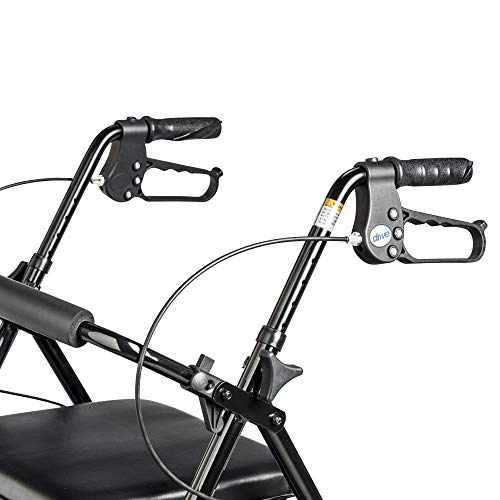 Drive Medical R726BK Foldable Rollator Walker with Seat, Black