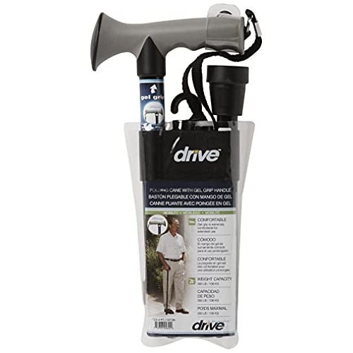 Drive Medical RTL10370BK Walking Stick with Gel Grip Handle, Black
