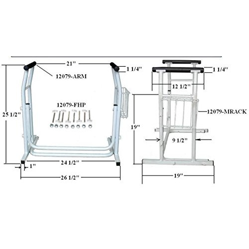 Drive Medical RTL12079 Handicap Grab Bar for Toilets, White