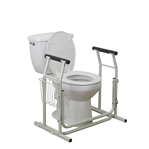 Drive Medical RTL12079 Handicap Grab Bar for Toilets, White