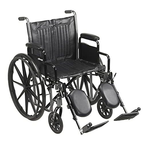 Drive Medical SSP220DDA-ELR Silver Sport 2 Full-Reclining Transport Wheelchai...