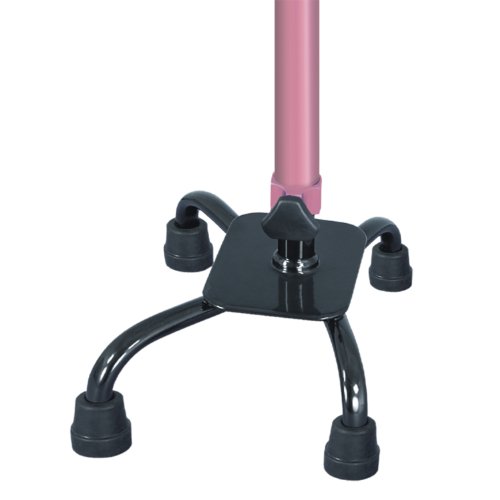 Hugo Adjustable Quad Walking Cane, Rose