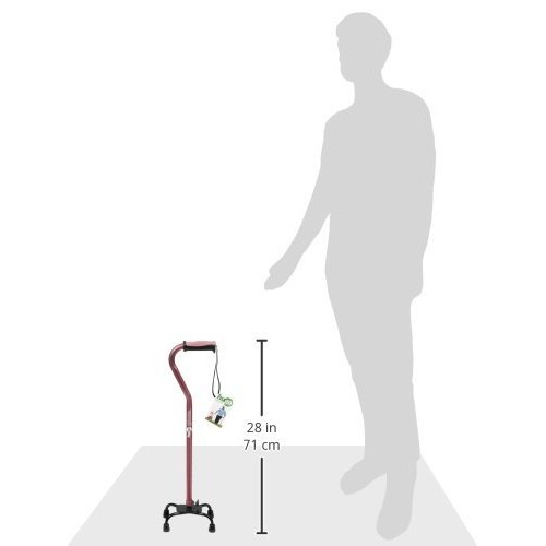 Hugo Adjustable Quad Walking Cane, Rose