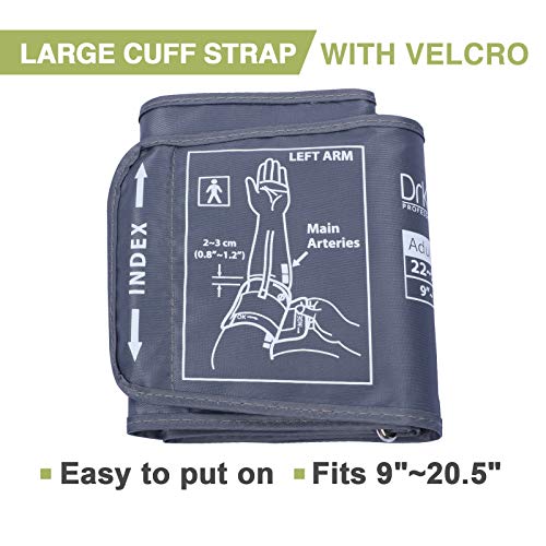 Blood Pressure Upper Arm Large Cuff Strap - Use with BP Monitors by DrKea - A...