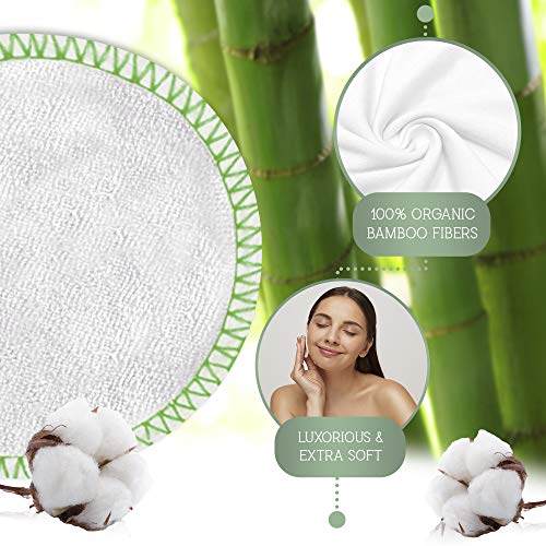 Reusable Makeup Remover Pads -Bamboo Holder, Laundry Bag & Travel Pouch - Was...