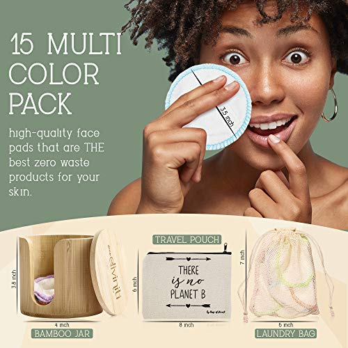 Reusable Makeup Remover Pads -Bamboo Holder, Laundry Bag & Travel Pouch - Was...