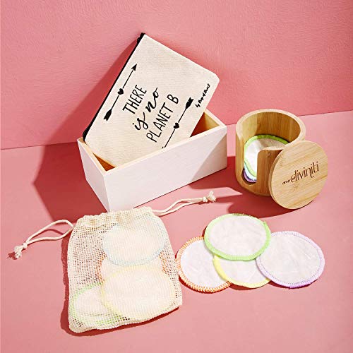 Reusable Makeup Remover Pads -Bamboo Holder, Laundry Bag & Travel Pouch - Was...
