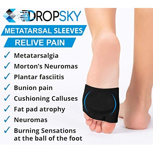 Metatarsal Sleeve with Gel Pads - 4 Pieces - Ball of Foot Cushions with Soft ...