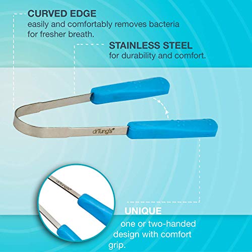 DrTung’s Tongue Cleaner, Stainless Steel Tongue Scraper Tongue Cleaner for Ad...