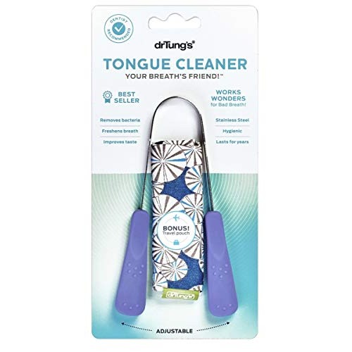 DrTung’s Tongue Cleaner, Stainless Steel Tongue Scraper Tongue Cleaner for Ad...