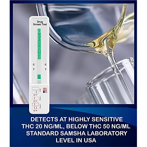 10 Pack - DrugExam Highly Sensitive Marijuana THC 20 ng/mL Single Panel Drug ...