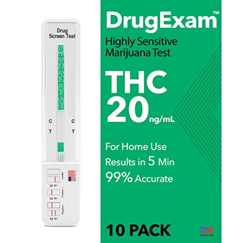 10 Pack - DrugExam Highly Sensitive Marijuana THC 20 ng/mL Single Panel Drug ...