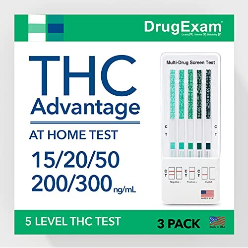 3 Pack - DrugExam THC Advantage Made in USA Multi Level Marijuana Home Urine ...