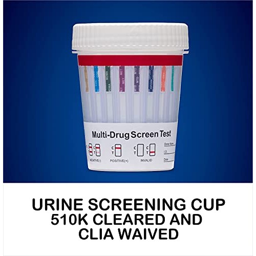 5 Pack - DrugExam Made in USA 12 Panel Drug Test Cup Kit with Temperature Str...