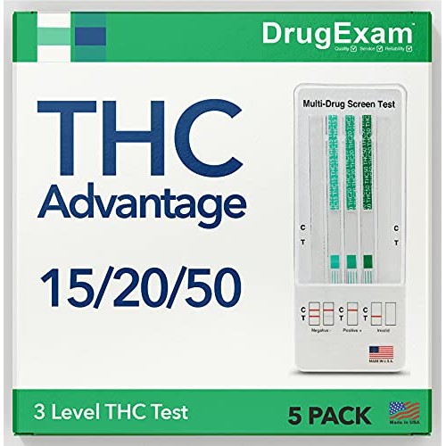 5 Pack - DrugExam THC Advantage Made in USA Multi Level Marijuana Home Urine ...