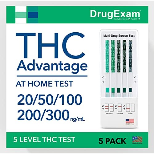 5 Pack - DrugExam THC Advantage Made in USA Multi Level Marijuana Home Urine ...
