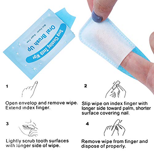 Mint-flavored oral finger wipes teeth whitening wipes oral cleaning wipe (50 ...