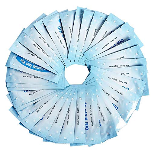 Mint-flavored oral finger wipes teeth whitening wipes oral cleaning wipe (50 ...