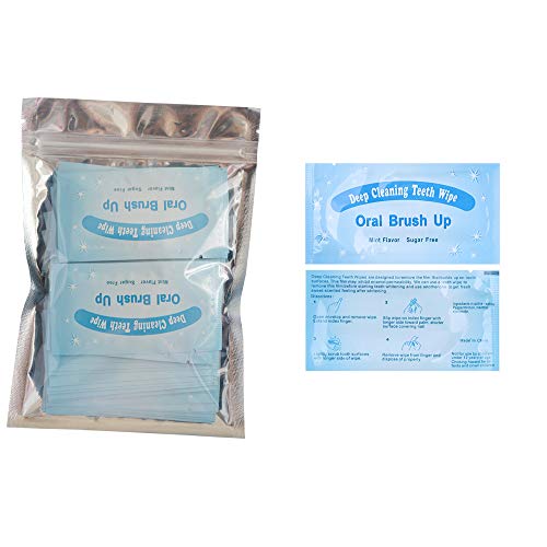 Mint-flavored oral finger wipes teeth whitening wipes oral cleaning wipe (50 ...