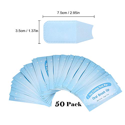 Mint-flavored oral finger wipes teeth whitening wipes oral cleaning wipe (50 ...