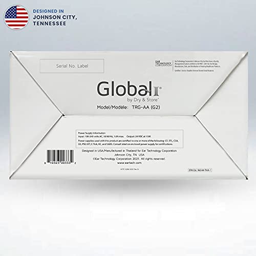 Global II by Dry & Store | Electric Hearing Aid Dehumidifier with UV-C Lamp S...