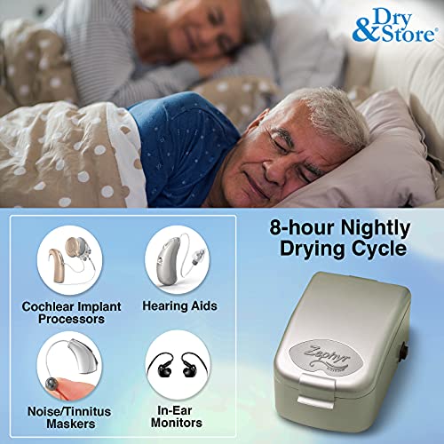 Zephyr by Dry & Store Hearing Instrument Dryer/Dehumidifier | for Care and Ma...