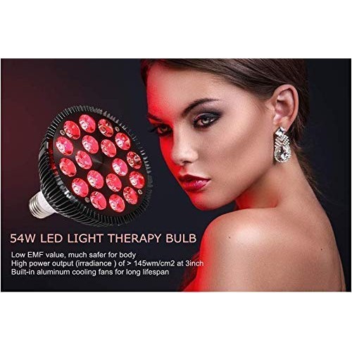 Red Light Therapy lamp 54 W 18 LED with Light Socket, Combo Deep Red 660 and ...